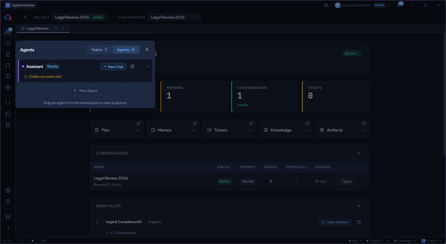 Solo agent added to the project and ready to start