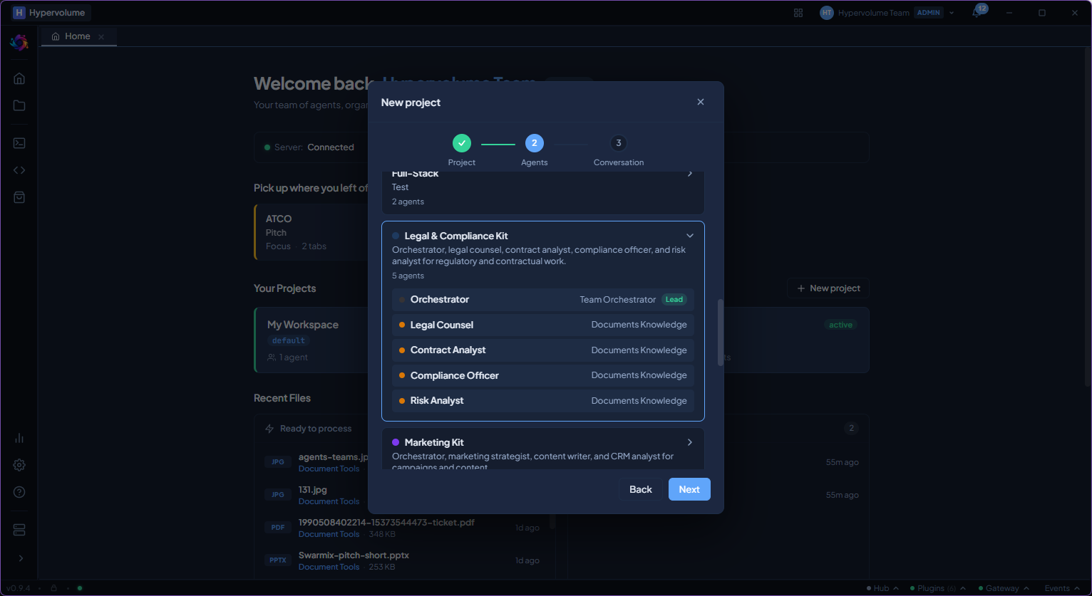 Pick an agent team preset with pre-configured roles